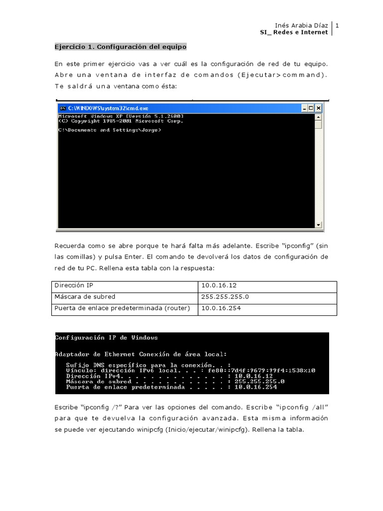 Comandos CMD para Configuración de Red | PDF | sistema de nombres de ...