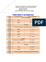Teacher's Schedule