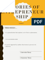 Theories of Entrepreneur Ship: Lesson 3
