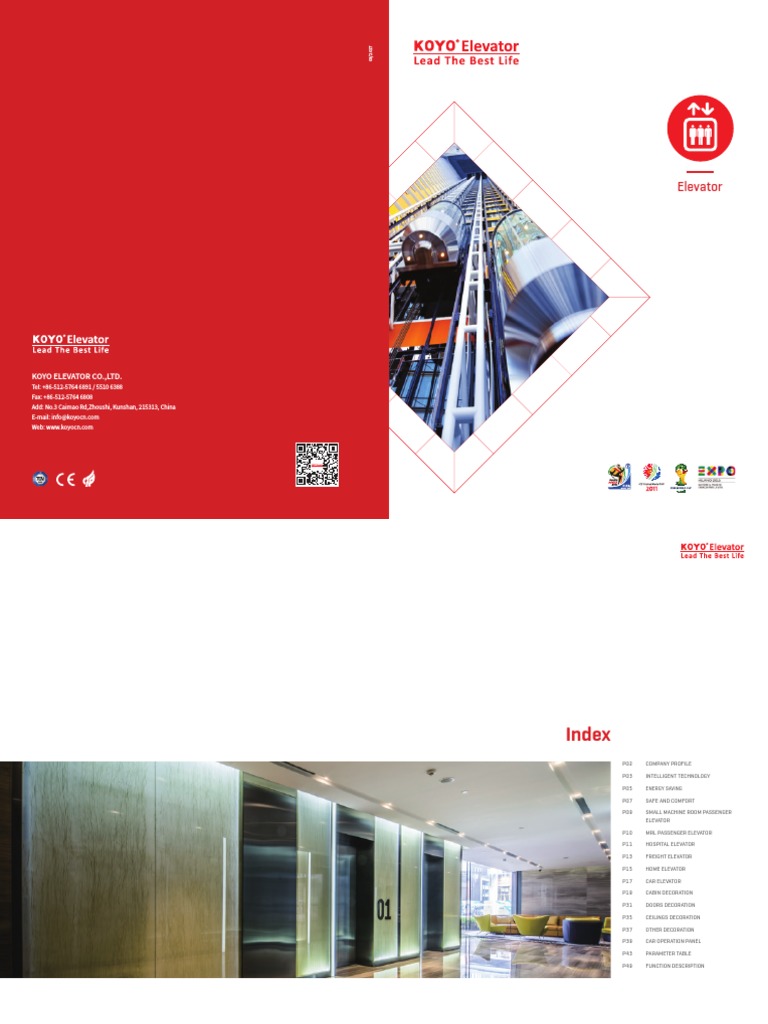 Koyo Elevator Catalogue PDF Elevator Building Engineering
