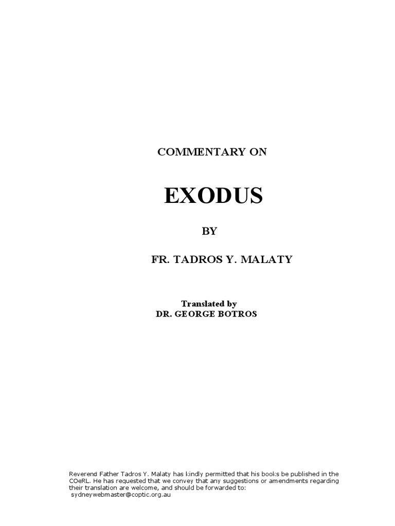 The Book of Exodus PDF Moses Book Of Exodus
