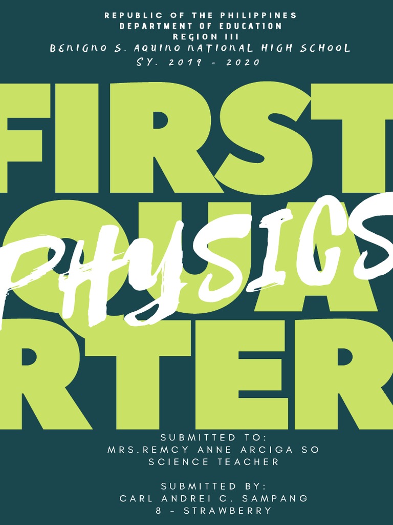 First Quarter Physics Submission 2019 | PDF