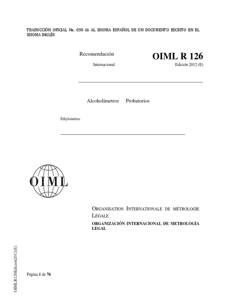 OIML-R-126 | Metrología | Medición