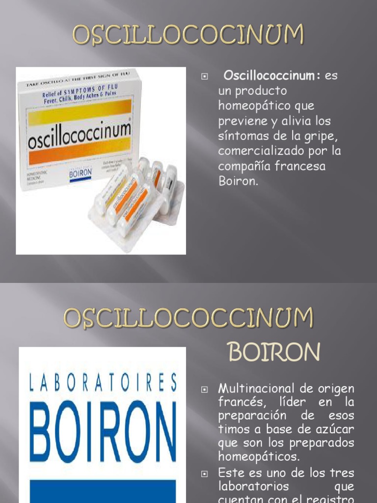 Diapositivas Oscillococcinum | PDF | Influenza | Homeopatía