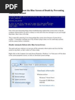 Help Troubleshoot the Blue Screen of Death by Preventing Automatic Reboot