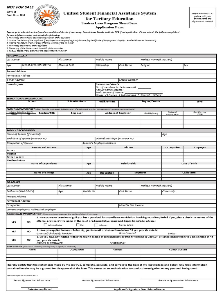 Student Loan Application Form Guide | PDF | Marriage | Identity Document