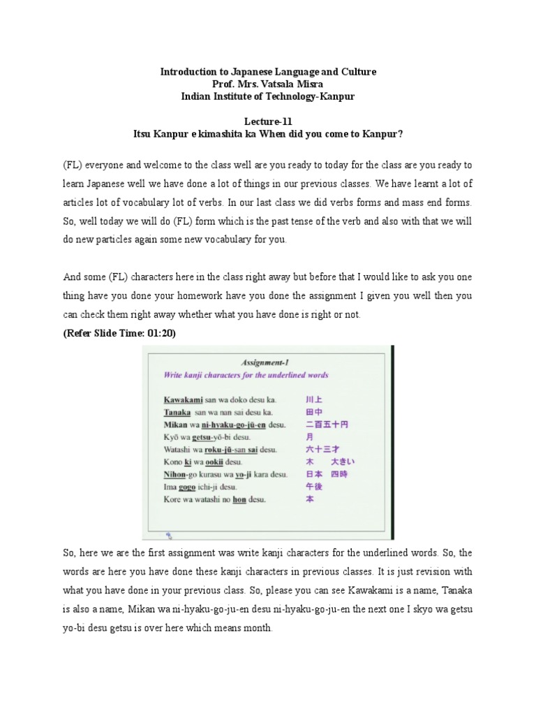 Lec11 Japanese Language Kanji