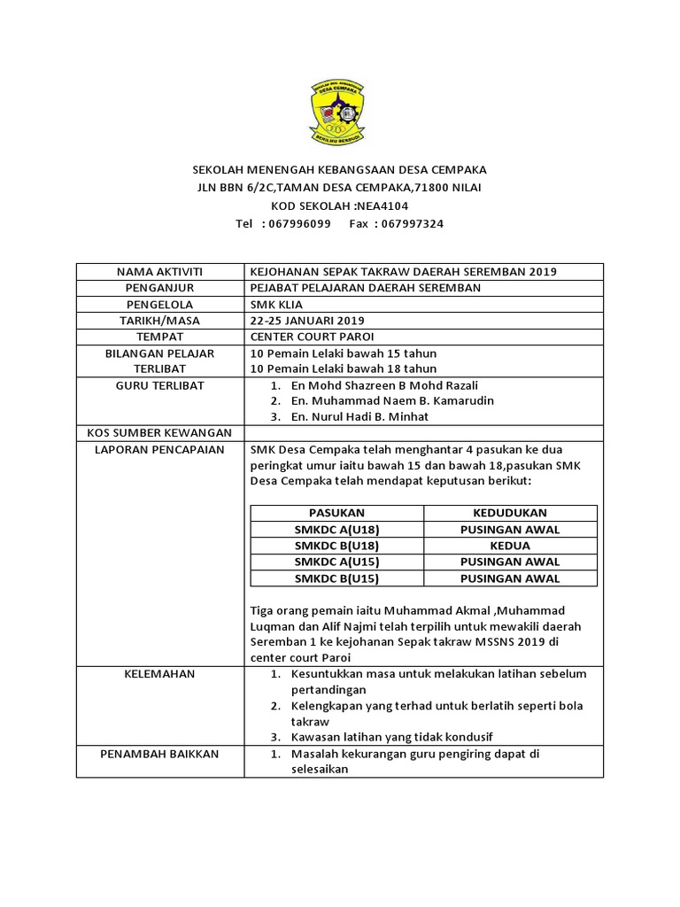 Laporan Takraw Pdf
