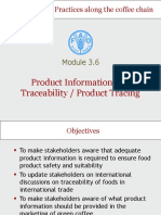 Product Information and Traceability / Product Tracing: Good Hygiene Practices Along The Coffee Chain