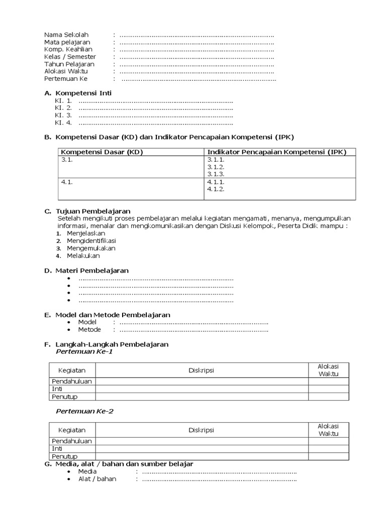 Layout RPP | PDF | Bisnis | Seni