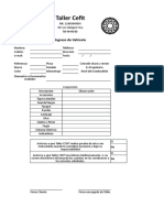 Formulario de ingreso de vehículo y solicitud de servicio técnico