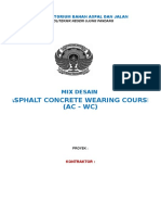 Asphalt Concrete Wearing Course (AC - WC) : Mix Desain
