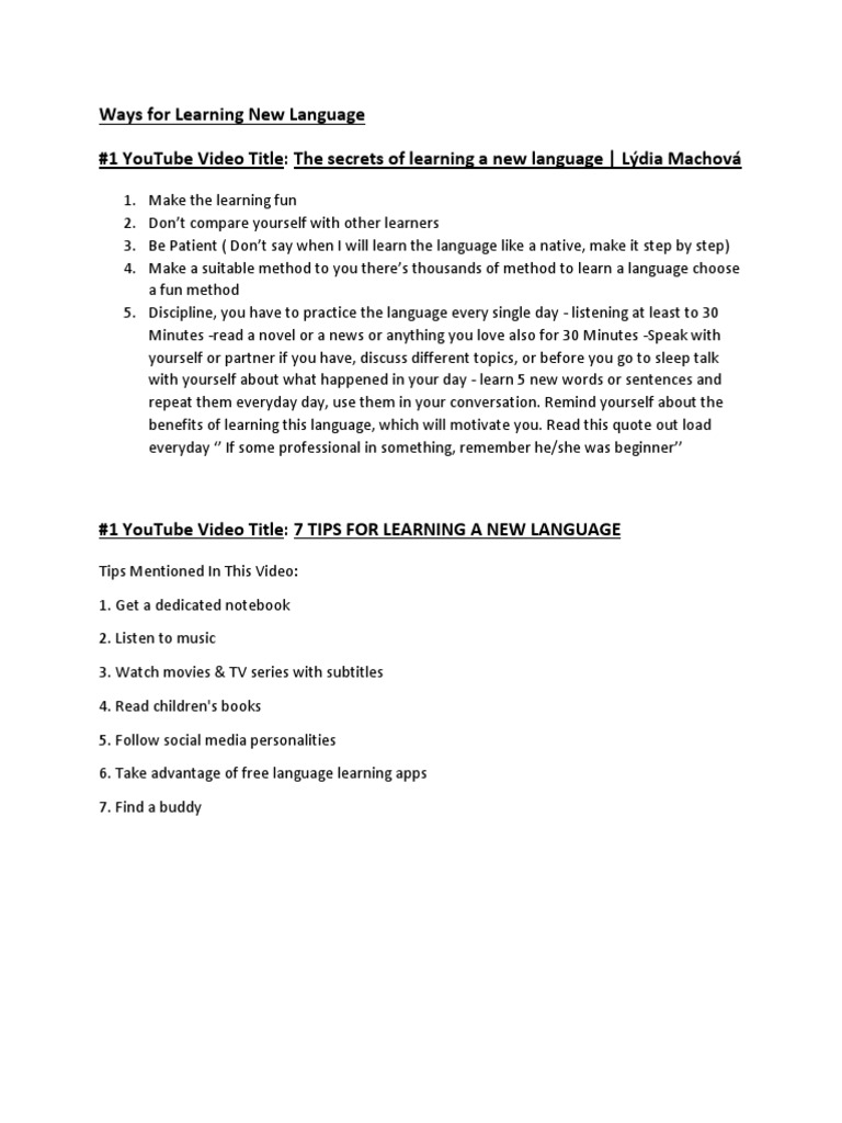 Language Learning for Beginners | PDF