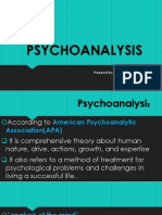 Psychoanalysis: Prepared By: Evangiline V. Valenzuela Subject Teacher/DISS