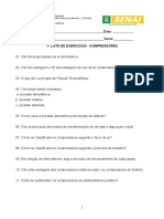 1 Lista de Exercicios - Compressores