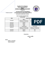 Dumalneg Elementary School First Quarter Examinations SY 2019-2020 Time Subject/Activity Day 1 Day 2