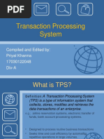 Transaction Processing System: Compiled and Edited By: Priyal Khanna 17030122048 Div-A