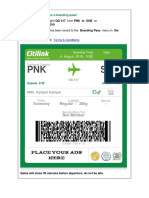 E-boarding pass for Citilink flight QG 417 from PNK to SUB