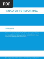 Analysis vs Reporting