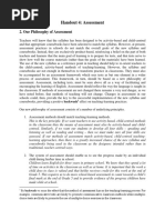Handout 4 - Philosophy of Assessment - Workshop David Hayes
