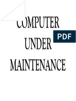 Computer Under Maintenance