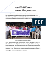 One Day Industrial Visit Sun Engineering Works, Pudukkottai: A Report On TO