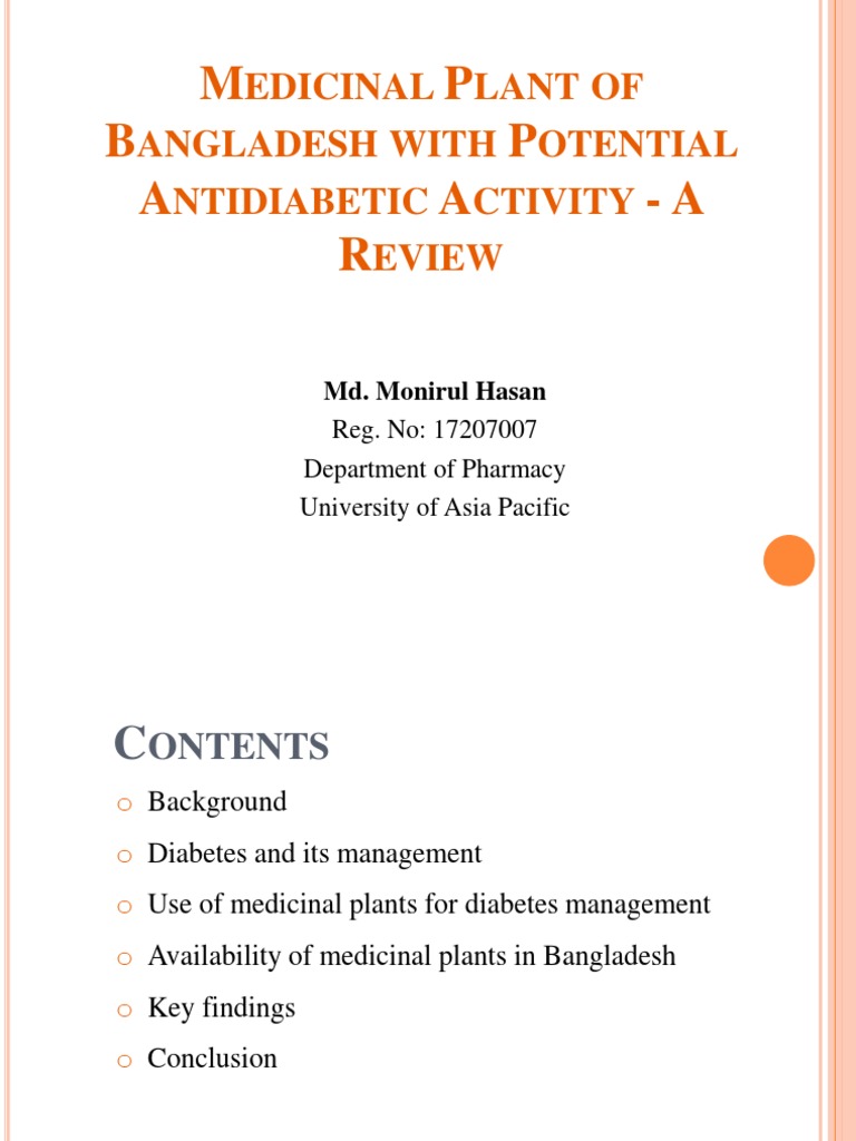 Antidiabetic Medicinal Plants in Bangladesh | PDF | Diabetes Mellitus ...