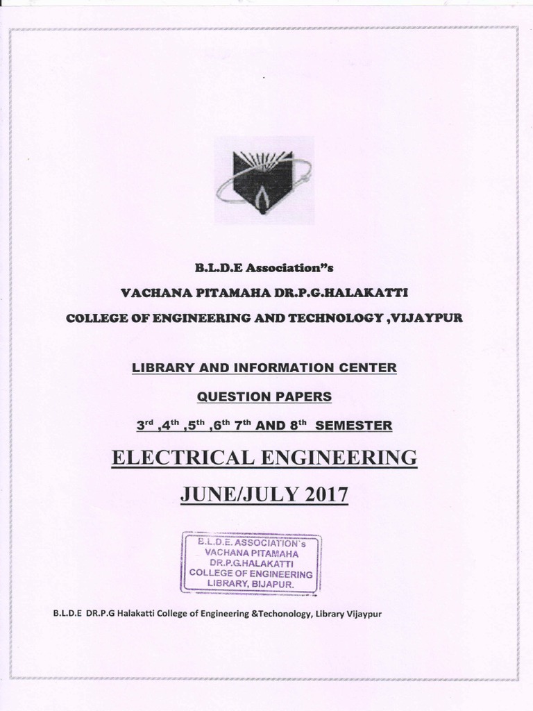 VTU Question Papers PDF Electric Power System Electric Power
