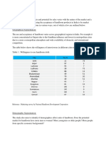 Segmentation:: Reference: Marketing Survey by National Handloom Development Corporation