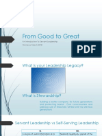 From Good to Great: An Introduction to Servant Leadership