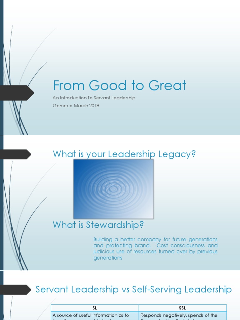From Good To Great: An Introduction To Servant Leadership Gemeco March ...