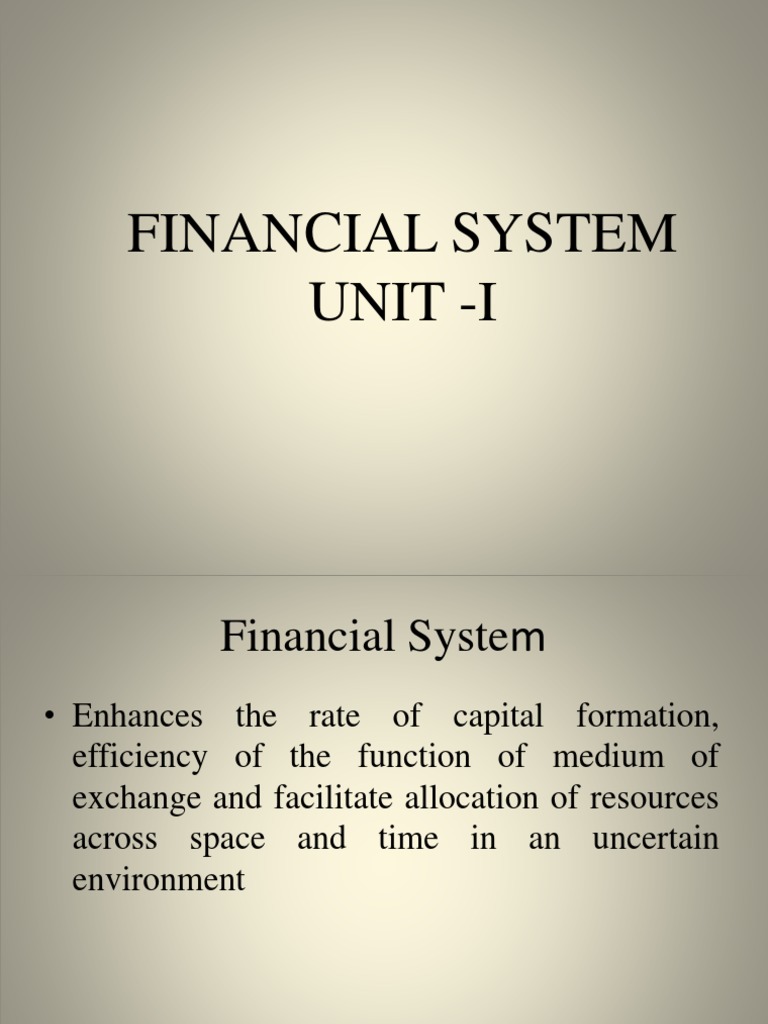 Overview of Financial System Functions | PDF | Non Bank Financial ...