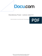 Administrative Law - Discretionary Power - Lecture Notes 3-4 (UniversitiTeknologi MARA)