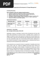 BUS303 Organizational Development & Change Management: Upon Completion of This Unit, Students Should Be Able To