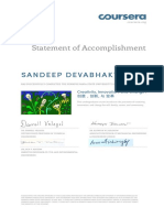 Statement of Accomplishment: Sandeep Devabhaktuni