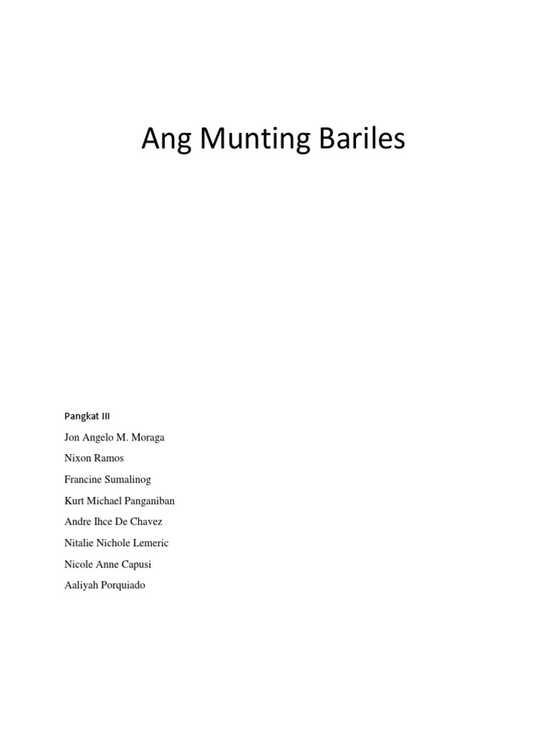 Ang Munting Bariles | PDF