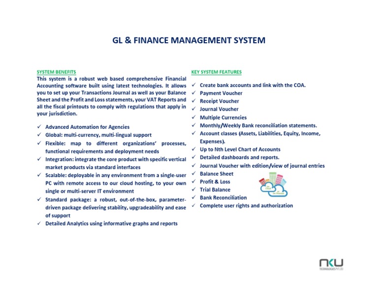 NKU GL & Finance System Brochure 2019 | PDF | Balance Sheet | Banks