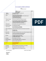 Five 'S' Audit Sheet (Office) : Sl. No. Check Item Evaluation Criteria Marks