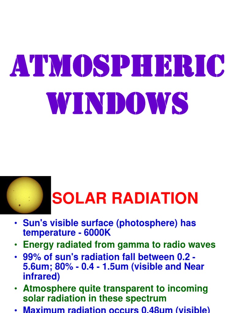 Understanding Atmospheric Windows in Remote Sensing | PDF | Atmosphere ...