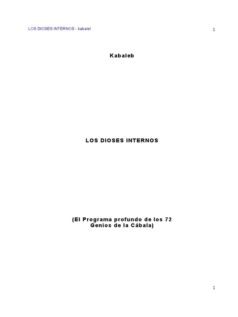 Los Dioses Internos Kabalet Docx Sistema Solar Deuses Do Submundo