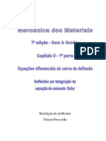 Exercícios resolvidos, 1ª parte, Equações diferenciais da curva de deflexão, Deflexão por integração do momento fletor do livro Mecânica dos Materiais.pdf