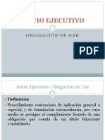 Juicio Ejecutivo de Obligación de Dar