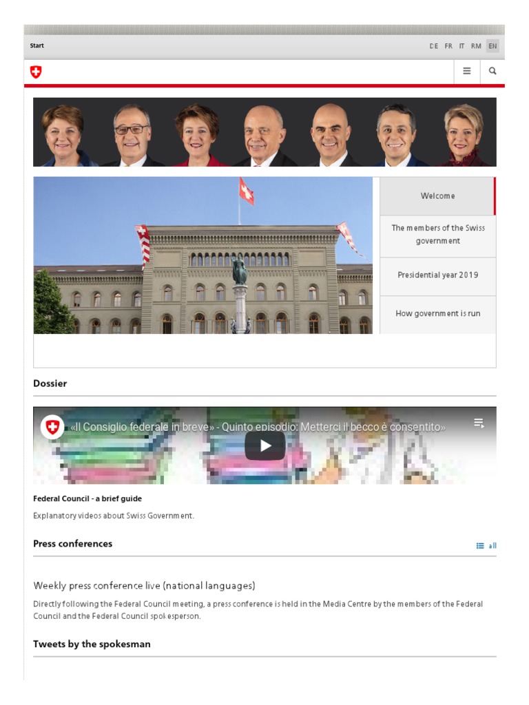WWW Admin CH Gov en Start HTML | PDF | Switzerland | Government