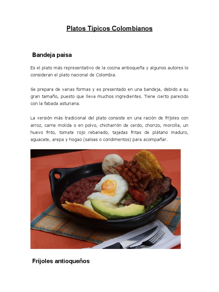 Platos Tipicos Colombianos | PDF | Menudencias | Cocina asiática, image size:768x1024