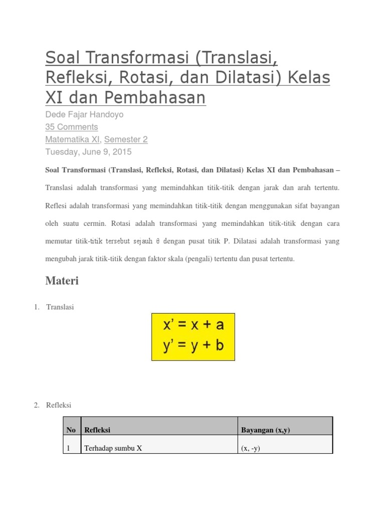 Soal Transformasi | PDF