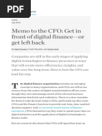 Memo To The Cfo Get in Front of Digital Finance or Get Left Back