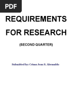 Requirements For Research: (Second Quarter)