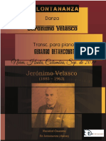 EN LONTANANZA. Danza. Jerónimo Velasco. Transc. Piano Gerardo Betancourt.