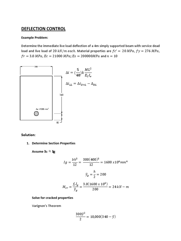 Sample Deflection PDF | PDF | Beam (Structure) | Mathematical Analysis