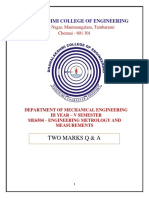 DHANALAKSHMI COLLEGE OF ENGINEERING MEASUREMENTS TWO MARKS Q&A